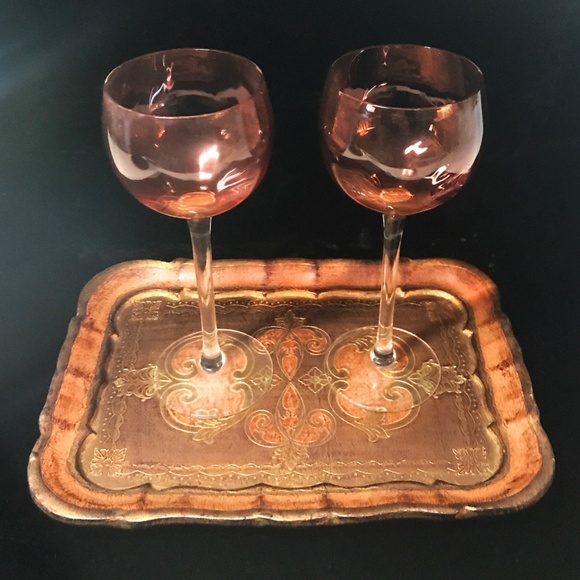 Wine Glasses with Decorative Tray - Picture 1 of 3